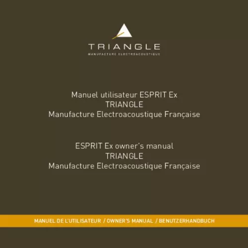 Mode d'emploi TRIANGLE COMETE ESPRIT