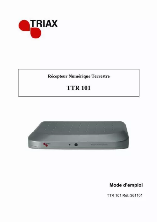 Mode d'emploi TRIAX TTR 101