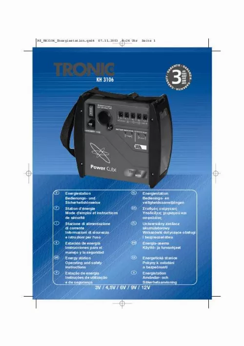 Mode d'emploi TRONIC KH 3106 ENERGY STATION PC 7