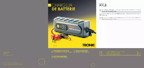 Mode d'emploi TRONIC KH 3157 AUTOMATIC CAR BATTERY CHARGING STATION T4X