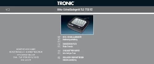 Mode d'emploi TRONIC TLG 1750 B2 QUICK-CHARGE BATTERY CHARGER