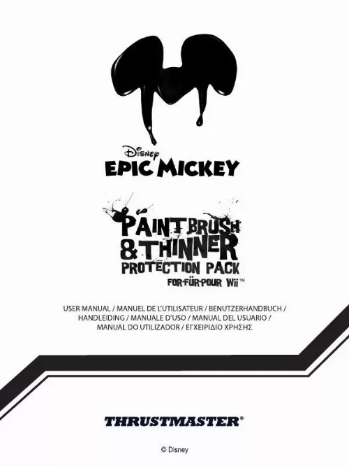 Mode d'emploi TRUSTMASTER EPIC MICKEY PAINTBRUSH AND THINNER PROTECTION PACK