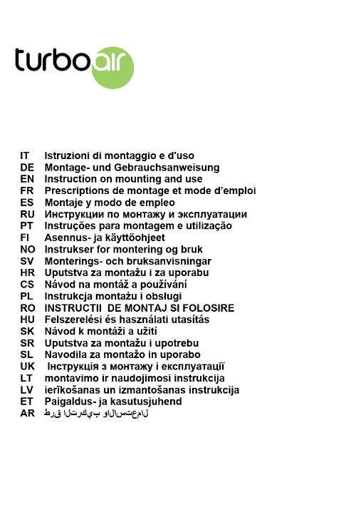 Mode d'emploi TURBOAIR TOSCA