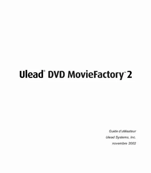 Mode d'emploi ULEAD DVD MOVIEFACTORY 2