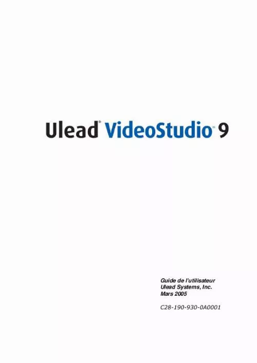 Mode d'emploi ULEAD VIDEO STUDIO 9