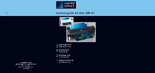 Mode d'emploi UNITED OFFICE ULG 300 A1 A3 LAMINATOR