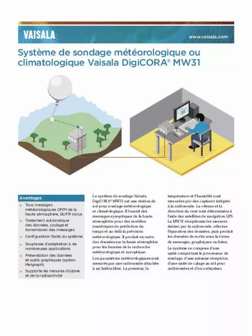Mode d'emploi VAISALA MW31