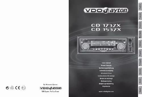 Mode d'emploi VDO DAYTON CD 1537 X