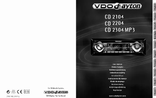 Mode d'emploi VDO DAYTON CD 2104