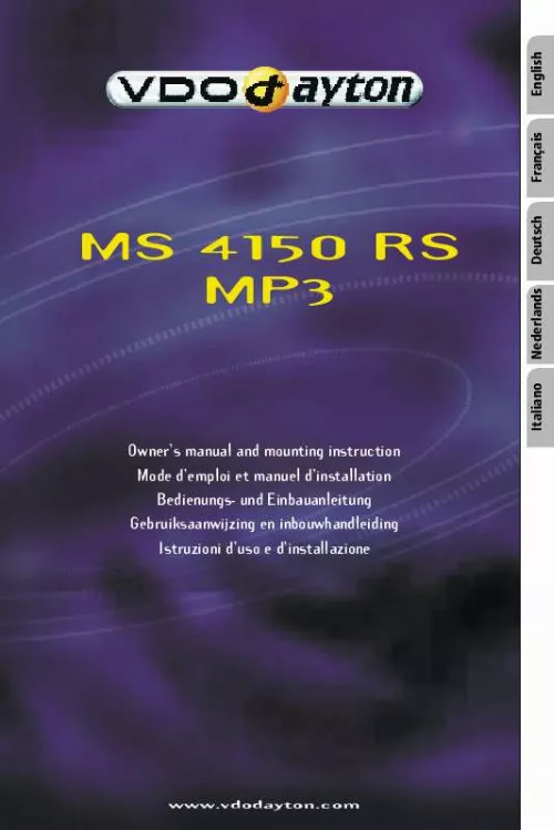 Mode d'emploi VDO DAYTON MS 4150 RS MP3
