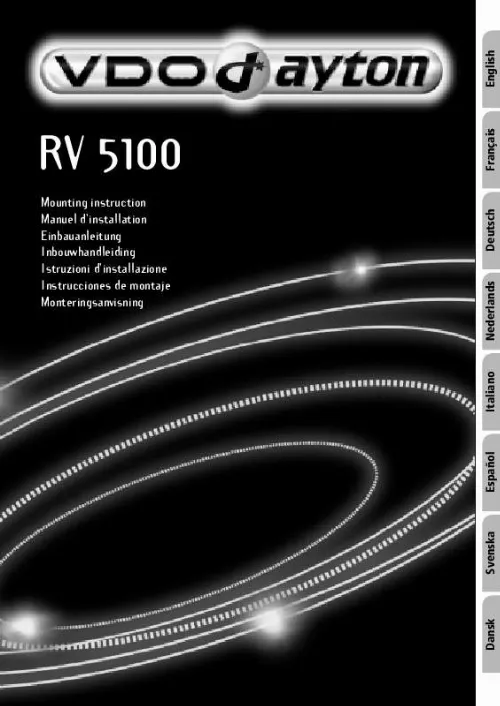 Mode d'emploi VDO DAYTON RV 5100