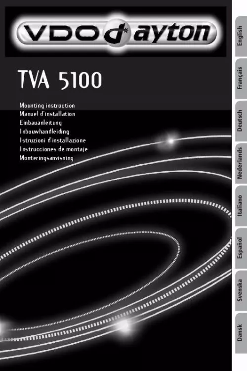 Mode d'emploi VDO DAYTON TVA 5100