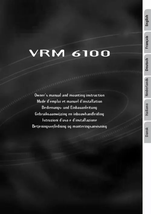 Mode d'emploi VDO DAYTON VRM 6100