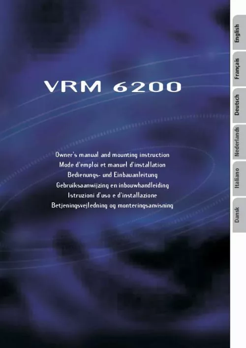 Mode d'emploi VDO DAYTON VRM 6200