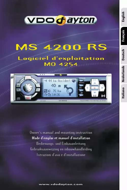 Mode d'emploi VDO DAYTON MS 4200 RS