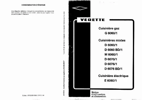 Mode d'emploi VEDETTE D6076