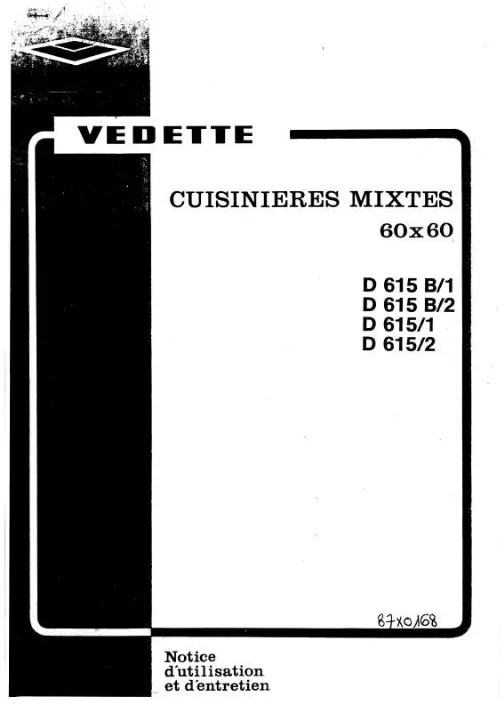 Mode d'emploi VEDETTE D615B