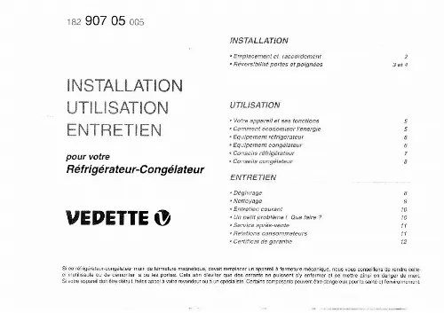 Mode d'emploi VEDETTE RC5285