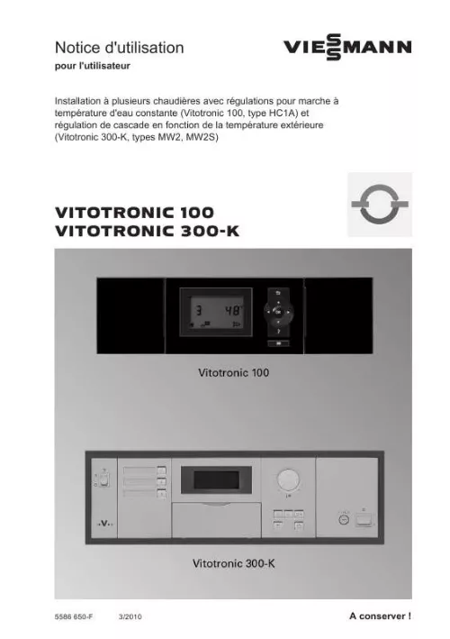 Mode d'emploi VIESSMANN VITOTRONIC 300-K