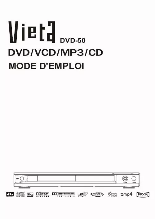 Mode d'emploi VIETA DVD-50
