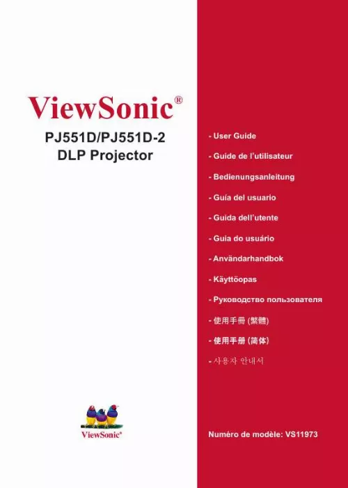 Mode d'emploi VIEWSONIC PJ551D-2