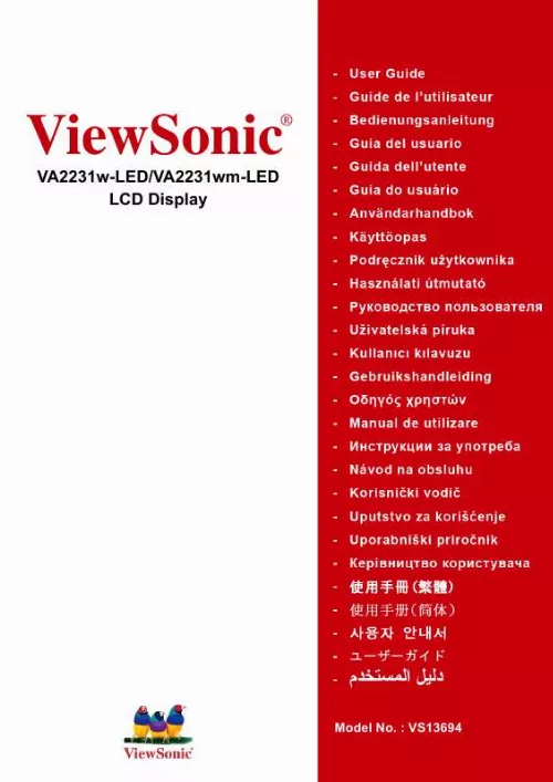 Mode d'emploi VIEWSONIC VA2231W-LED