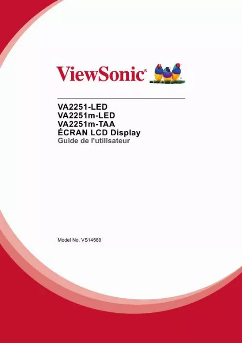 Mode d'emploi VIEWSONIC VA2251M-LED