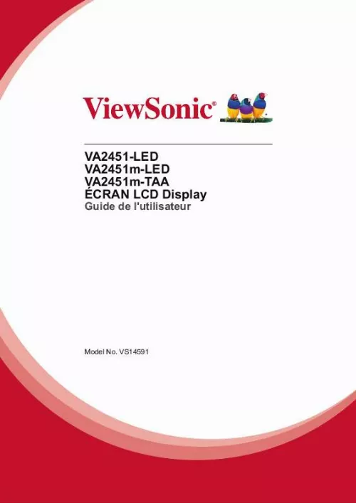 Mode d'emploi VIEWSONIC VA2451M-LED