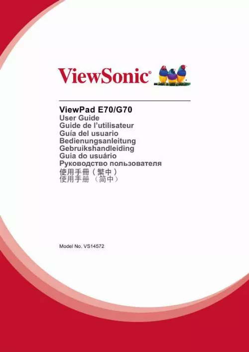Mode d'emploi VIEWSONIC VIEWPAD E70