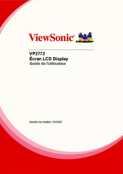 Mode d'emploi VIEWSONIC VP2772