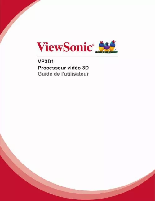 Mode d'emploi VIEWSONIC VP3D1