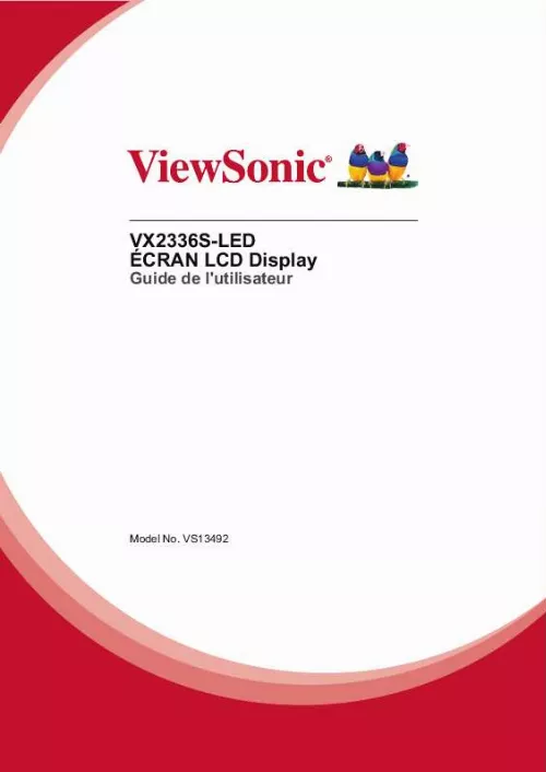 Mode d'emploi VIEWSONIC VX2336S-LED