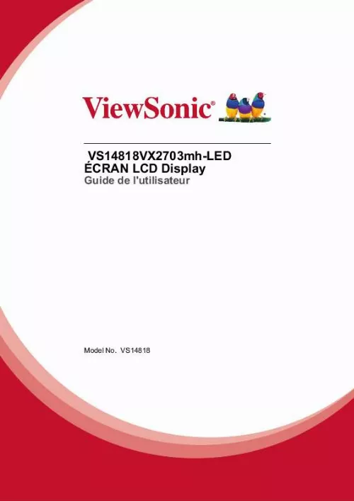 Mode d'emploi VIEWSONIC VX2703MH-LED