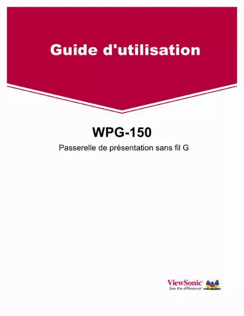 Mode d'emploi VIEWSONIC WPG-150