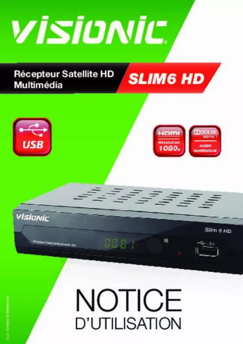 Mode d'emploi VISIONIC SLIM 6 HD