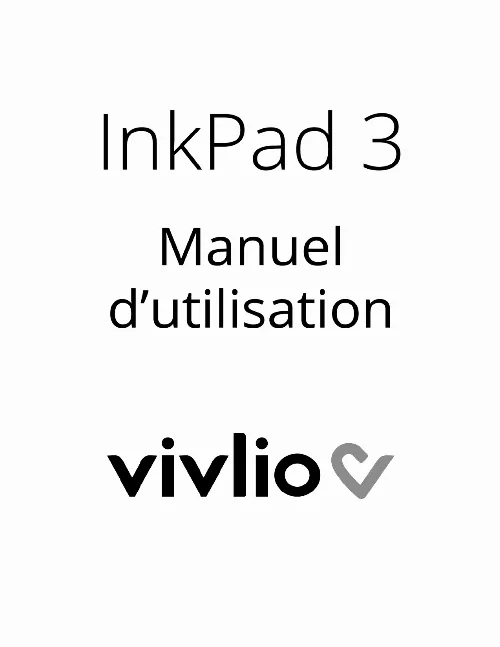 Mode d'emploi VIVLIO EBOOK INKPAD 3 INDIGO