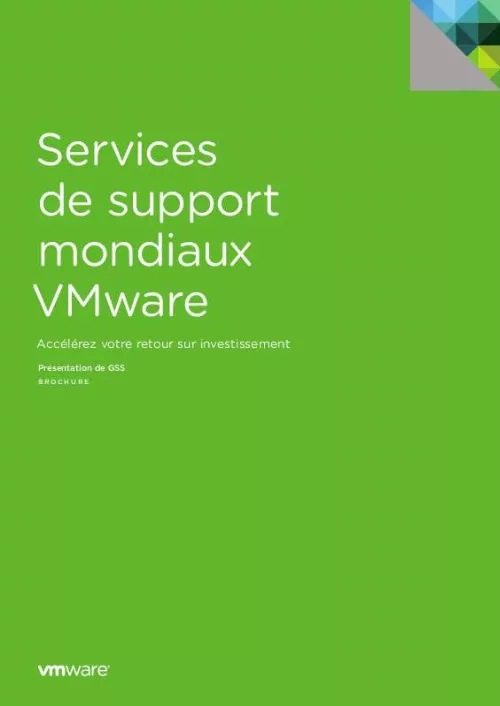 Mode d'emploi VMWARE GLOBAL SUPPORT SERVICES