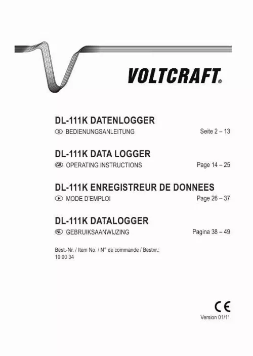 Mode d'emploi VOLTCRAFT DL-111K