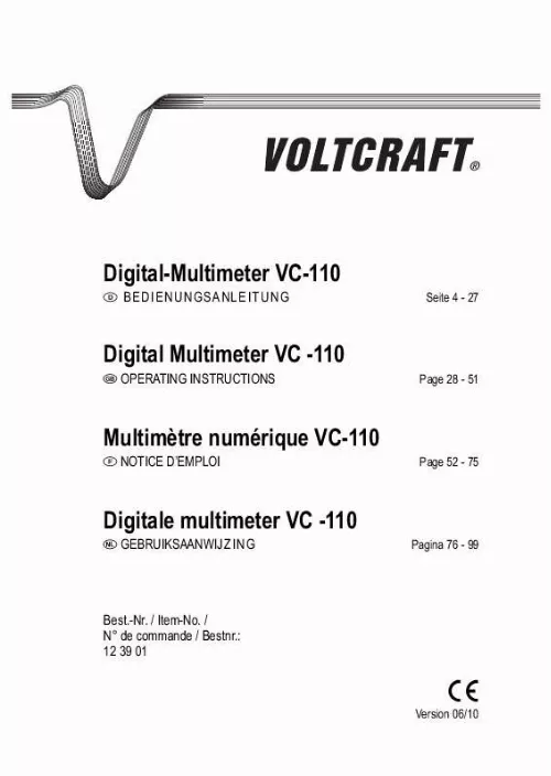 Mode d'emploi VOLTCRAFT VC-110