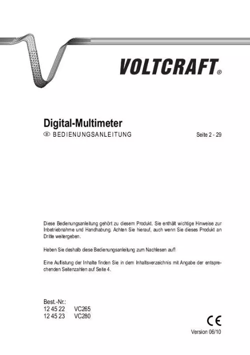 Mode d'emploi VOLTCRAFT VC265