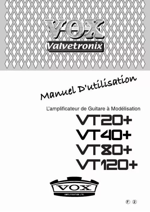 Mode d'emploi VOX VT40+