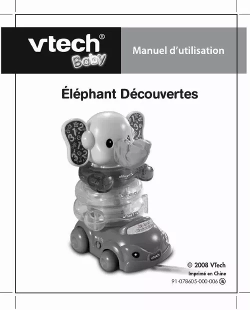 Mode d'emploi VTECH ELEPHANT DECOUVERTES