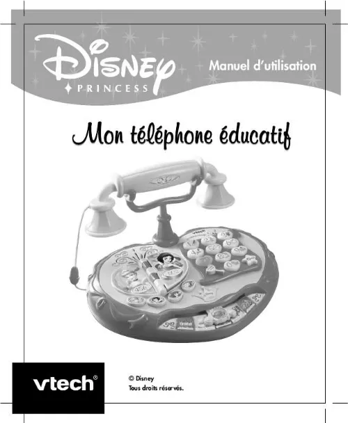 Mode d'emploi VTECH TELEPHONE EDUCATIF DISNEY PRINCESS