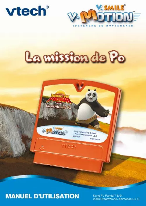 Mode d'emploi VTECH V.SMILE V-MOTION KUNG FU PANDA