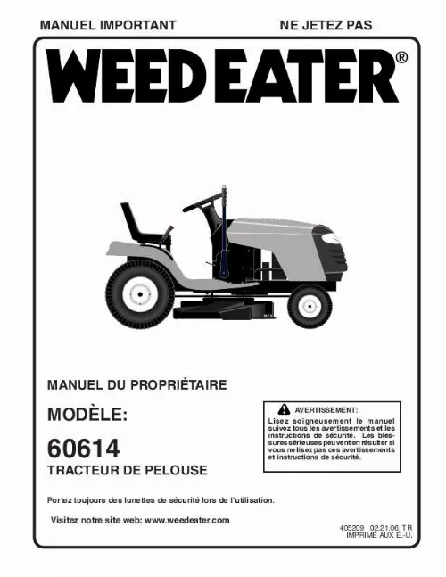Mode d'emploi WEED EATER 60614