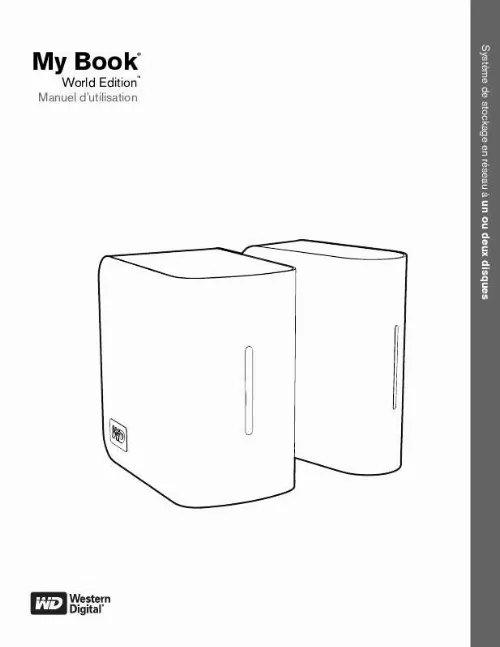 Mode d'emploi WESTERN DIGITAL MY BOOK WORLD EDITION