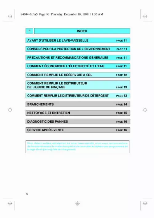 Mode d'emploi WHIRLPOOL 000 161 95