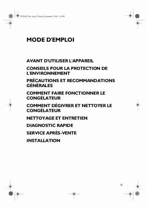Mode d'emploi WHIRLPOOL AFB 601/1/IS