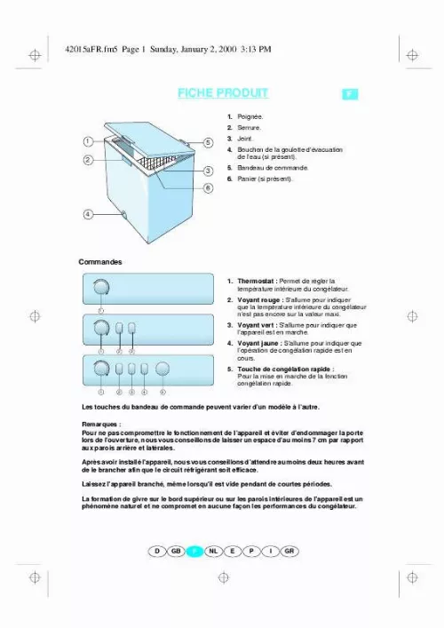 Mode d'emploi WHIRLPOOL AFG 510/H/1