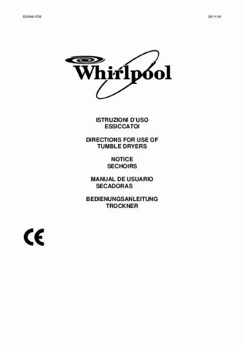 Mode d'emploi WHIRLPOOL AGB 259/WP